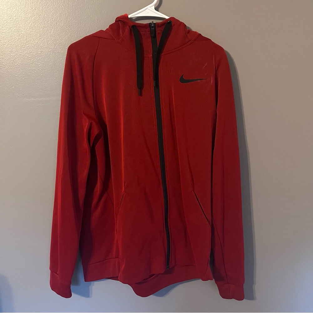 Full zip red nike hoodie